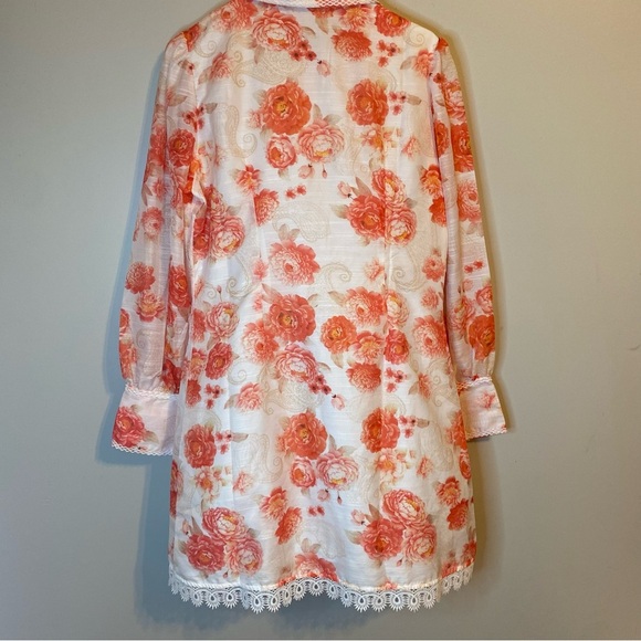 JJ’s Fairyland Floral and Lace Button-Up Dress Size L - Picture 6 of 15